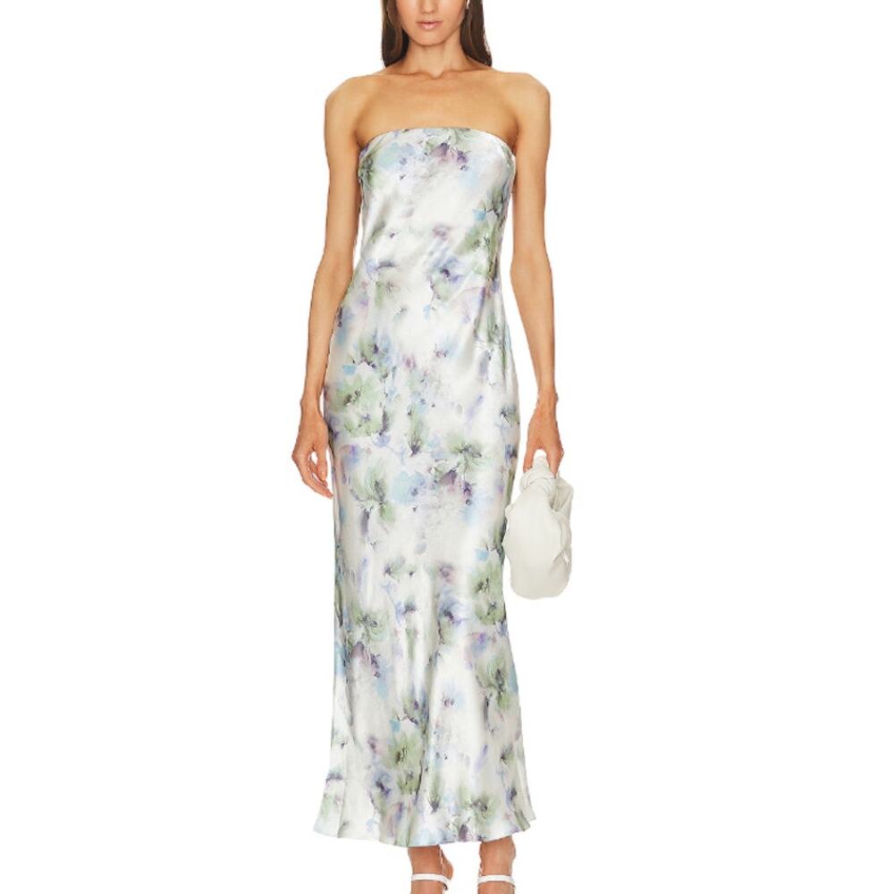 Bec + Bridge 'Moondance' White Satin Strapless Dress Size S